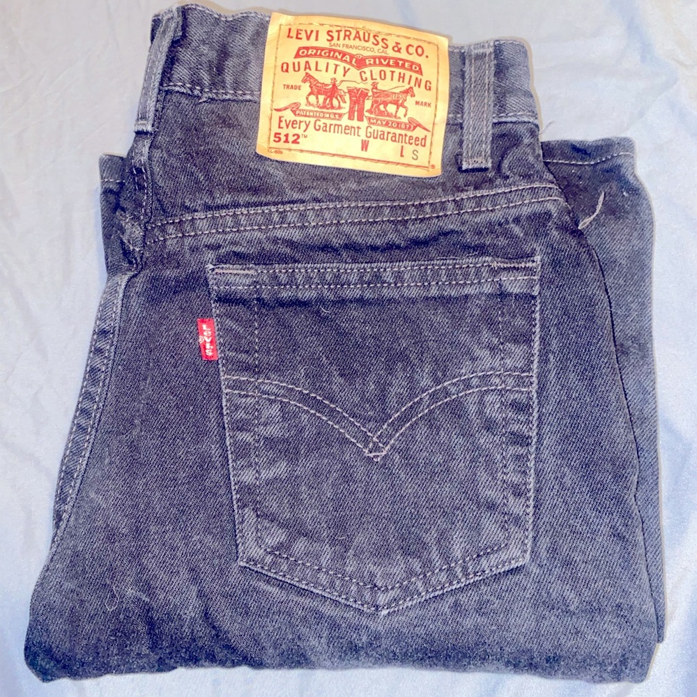 Levi 512 Straight leg black jeans JR size 7